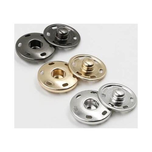 100pairs/lot Brand Metal Snaps Buttons Brass Press Button Fasteners Black Gold Covered button DIY Sew Clothing Accessories