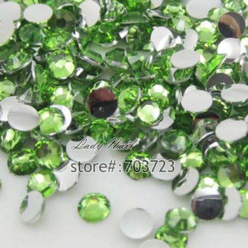 1000PCS ss20 5mm Hot Sale Flatback Acrylic Makeup Nail Art Decoration Glitter Rhinestones Beads Light Green N20