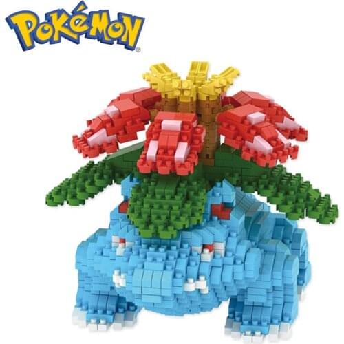 1780PCS+ Venusaur Pokemon Anime Micro Brick Cartoon Figures Model DIY Mini Building Blocks Toys For Kids Birthday Gift 6606
