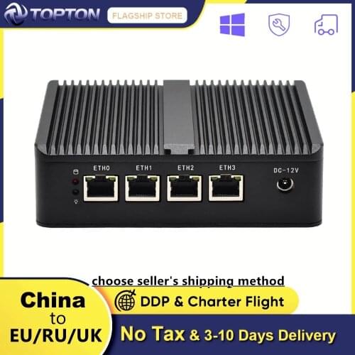4*Intel Lan Fanless Mini PC OPENsense Router Celeron J1900 Pentium N3540 2*USB HD VGA pfSsense Firewall Appliance Openwrt Centos
