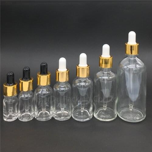 5ml/10ml/15ml/20ml/30ML/50ml/100ml Reagent Eye Dropper transparent Glass Aromatherapy Liquid Pipette Bottle Refillable
