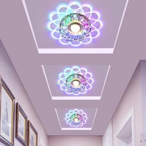 Acrylic Ceiling Lamp 7 Colors LED Bedroom Light Housing Decoration Light Modern Chandelier Night Light for Living Room/Hallway
