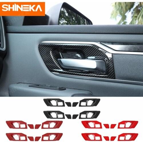 SHINEKA Interior Accessories for Dodge RAM 1500 Car Inner Door Handle Bowl Decoration Cover Sticker for Dodge RAM 1500 2018-2020