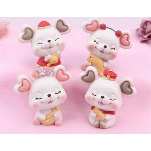 Car Decoration Accessories Creative Heart-warming Little Mouse Resin Crafts Ornaments Home Decor Desktop Kids Toys Wedding Gifts