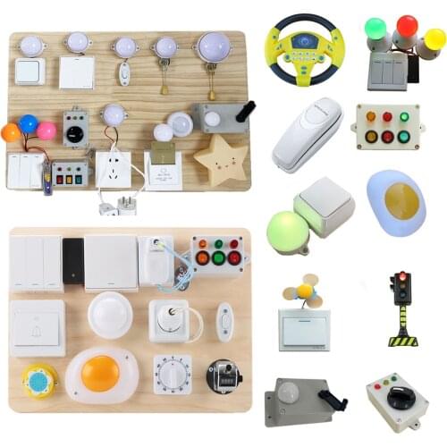 Kids Busy Board Accessories Baby Toys Educational Sensory Activity Board Fine Motor Skill Montessori Material Switch Plug Socket