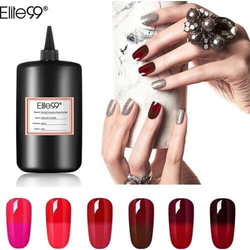 Elite99 Wine Red Temperature Color-Changing Gel Polish Soak Off UV LED Gel Varnish Thermal Nail Art Gel Polish Salon Manicure