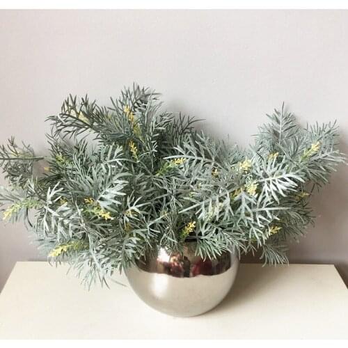 Artificial plastic smog flower wedding home decorative pine needles grass green plant