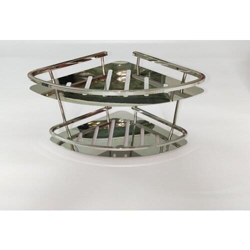 Stainless steel kitchen shelf wall-mounted corner seasoning seasoning rack tripod kitchenware storage