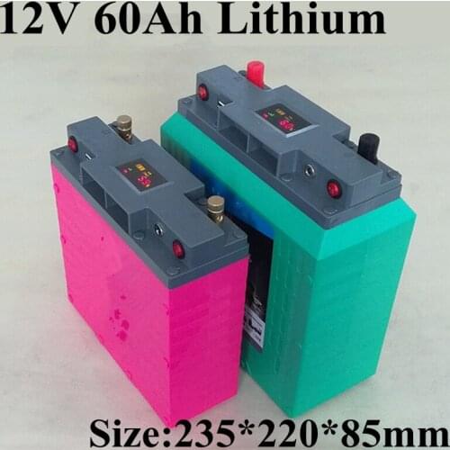 Large capacity 12V 60AH Solar lithium ion battery Mobile power for Xenon lights UPS Rechargeable battery power bank bag