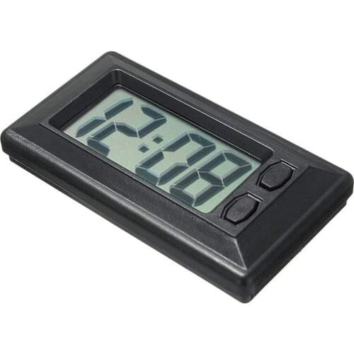 Mini Ultra-Thin LCD Clock Auto Car Truck Dashboard Date Time Calendar Clock Stick Large Screen Digital Display Car Clock 19OCT8