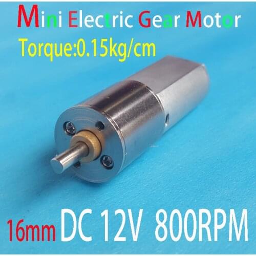 16MM 800RPM DC 12VGear Motor Mini Electric Metal Powerful High Torque For RC Car Robot Model DIY Toys House Appliance Parts