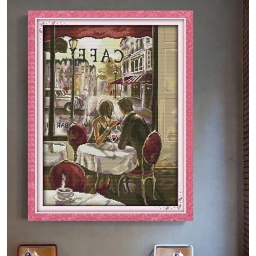 Coffee lovers Cross Stitch Kit Home Decorative 11CT 14CT DMC Chinese Embroidery Needlework Easy DIY Cross-stitch set Paintings