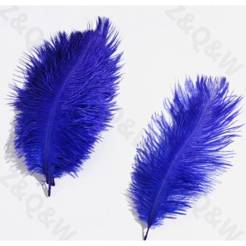 Natural 15-20CM (6-8 inches) Ostrich Feather Dyed in Royal Blue 10-100PCS Costume Decoration DIY Craft Ornament Christmas Day