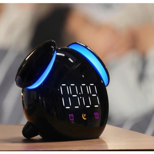 New Intelligent Colorful Alarm Clock Electronic Creative Mini Digita Clock Led Table Watch Small Desk Clock Luminous Night Light