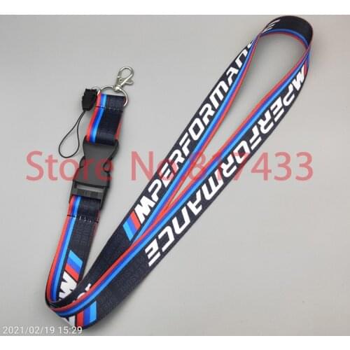 5pcs New Jdm Racing Car M Performance Keychain Lanyard Phone ID Card Neck Strap Rope