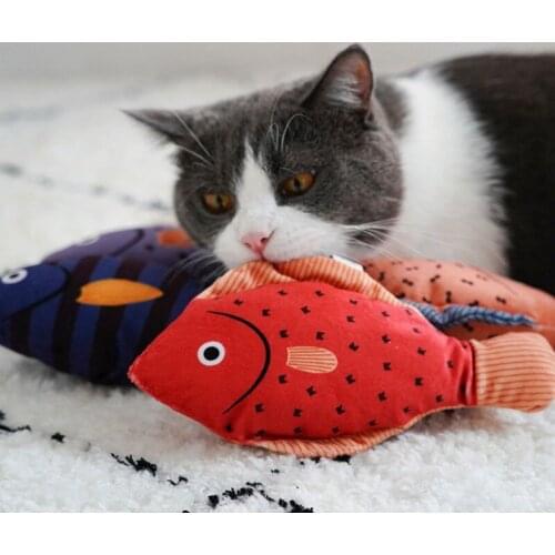 New Catnip Toys Simulation Fish Shape Realistic Fluffy Doll Interactive Pets Pillow Chew Bite For Cat Kitten Supplies
