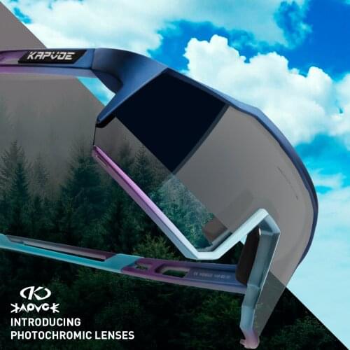 KAPVOE 4 lenses Photochromic cycling Goggles Comfortable men women outdoor sports sunglasses mountain road bike riding glasses