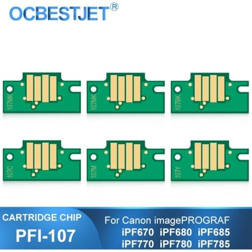 PFI-107 PFI107 107 Permanent Cartridge Chip For Canon imagePROGRAF iPF670 iPF680 iPF685 iPF770 iPF780 iPF785 Printer Chips
