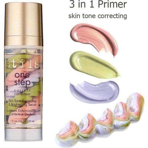 Stila One Step Correct 3 in 1 Primer Skin Tone Correcting Nourishing Brightening Matte Face Primer Serum 30ML