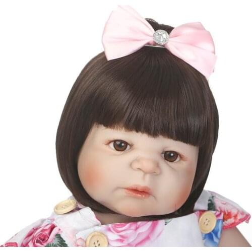 NPK Brown Color Straight Hair Wig For 55-57cm Reborn Dolls High Quality Reborn Dolls Sticked Hair Wig For Sale Doll Accessories