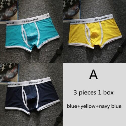 Sexy Man Boxer Soft Breathable Underwear Men Comfort Solid Panty Combed Cotton Solid Panty Boxer Shorts Men 2021 New