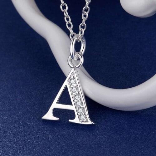 Letter A-Pendant Necklaces Silver Plated Necklaces Silver Trendy Jewelry Necklaces Jewelry Wholesale Free Shipping usvp LP218