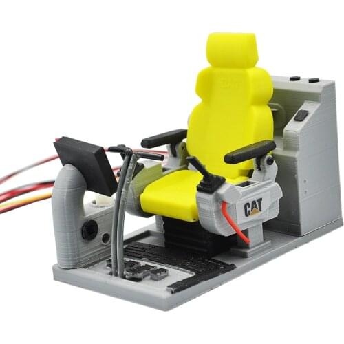 124x70mm Excavator Cab Interior Seat With OLED Display System For 1/12 RC Hydraulic Excavator Upgrade Parts