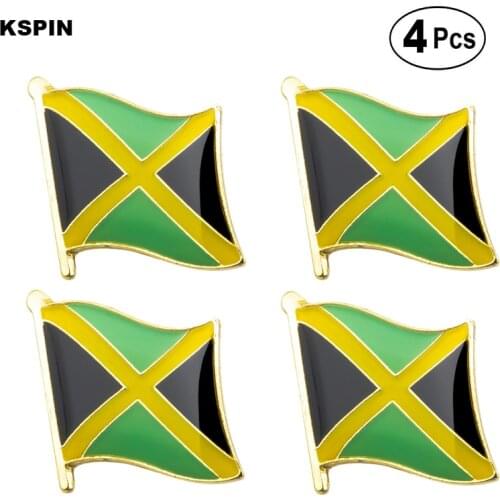 Jamaica Flag Pin Lapel Pin Badge Brooch Icons 4pcs