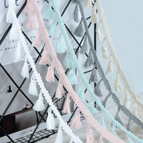 1 yards Lace Trim Sewing Ribbon Tassel Fringe Cotton DIY Multicolor Handmade Lace Trimming for Clothes Sewing Crafts Accessories