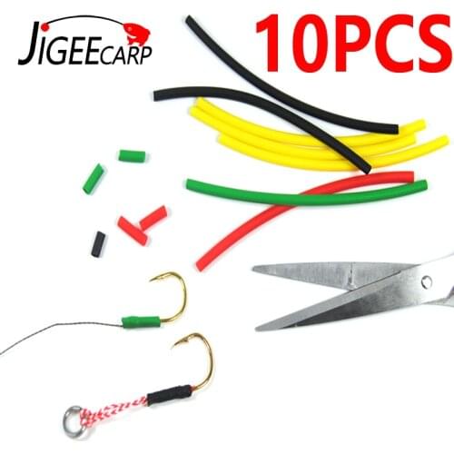 10pcs Carp Fishing Accessories Silicone Rig Tube Heat Shrink Tubes Tubing Heating Shrink Tubing for Carp Chod Rig Fishing Tackle