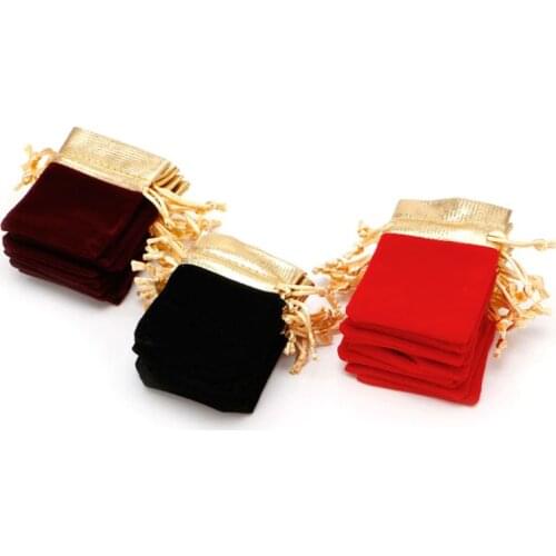10PCS Jewelry Wedding Christmas Drawstring Case Velvet Gift Pouch Bags 7X9cm