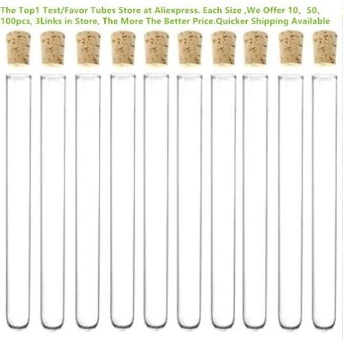 100pcs 15x150mm 15ml 6-inch Plastic Test Tube With Cork Clear Like Glass ,Wedding Favor Gift Tube Storage Jar Vial