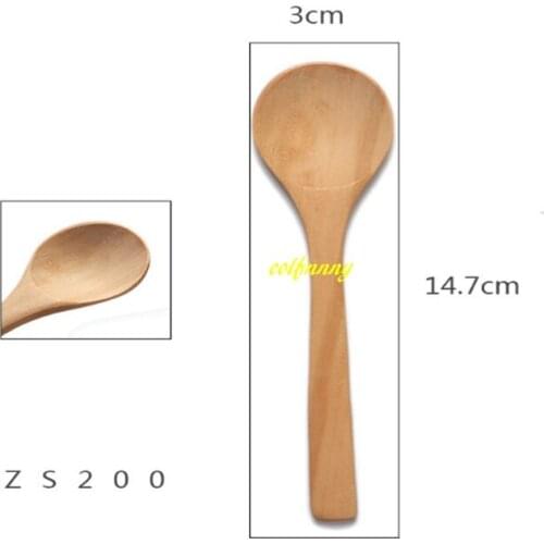 50pcs/lot 14.7*3cm Wooden Spoons Honey Spoon Baby Spoons Mini Wood Tea Spoon 6 styles for choice
