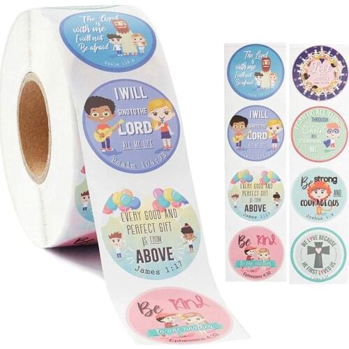 100-500pcs Pattern Religious Stickers Labels Christian Bible Verse Sticker Scrapbooking For Kids School Stationery Sticker