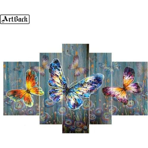 5d diy diamond painting butterfly full square color sticker diamond mosaic crafts diamond embroidery home decoration