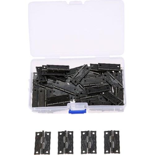 60pcs 35x23mm Antique Cabinet Drawer Door Decorative Hinge For Jewelry Wooden Box Furniture Hardware