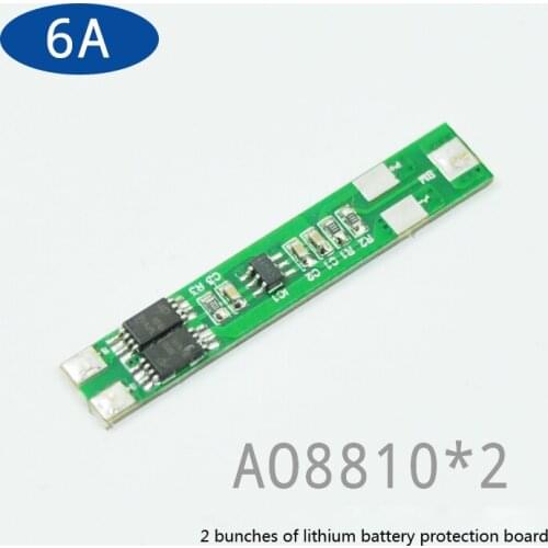 7.2V 6A 2S Dual MOS Polymer Lithium Battery Protection Board for 2pcs 18650 Lithium battery discharge charge protection