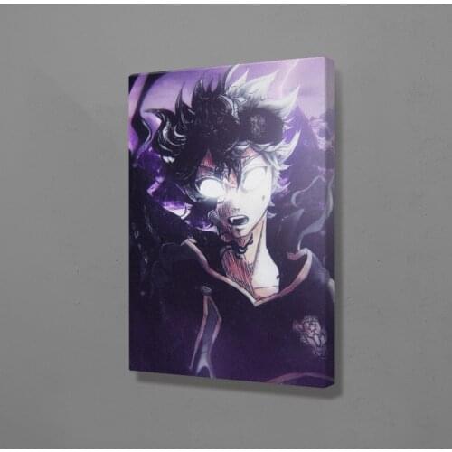 Asta demon Black Clover devil form poster Framed Wooden Frame Canvas Wall Art Decoration prints for Home bedroom decor Painting
