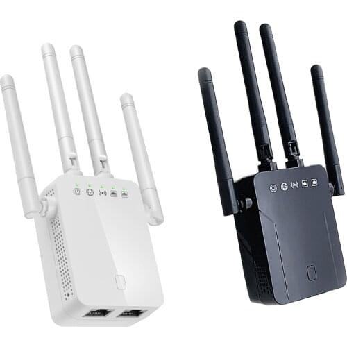 Wireless Repeater Four External Antennas WPS One-Key Encryption Button Support 2.4GHz Up To 300Mbps Transmission Rate US/EU Plug