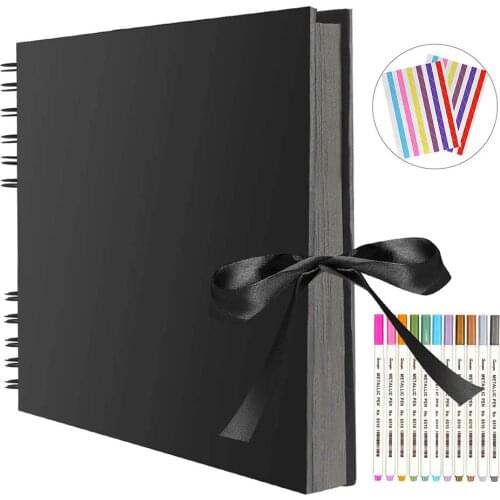 Photo Albums 80 Black Pages Memory Books A4 Craft Paper DIY Scrapbooking Picture Wedding Birthday Childrens Gift