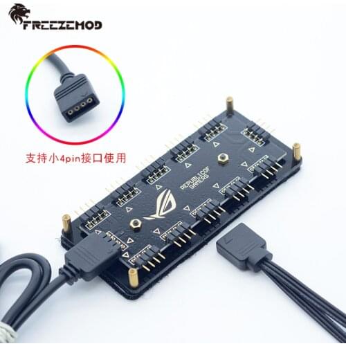 FREEZEMOD computer water cooler Symphony 10-channel RGB hub supports 12V light and fan. KZQ-SZ12