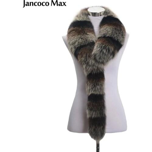 Jancoco Max Real Fox Fur Collar For Women Men Jacket Fashion Warm Scarf S1619