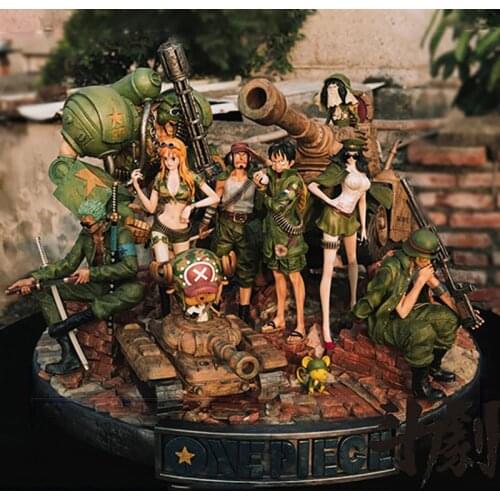 Collection Of Straw Hats In Military Uniform GK Limited Statue Figure