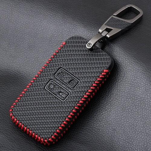Leather key fob cover case holder for Renault TALISMAN CAPTUR Espace Clio Megane Koleos scenic 4 2016-2019 card remote keyless