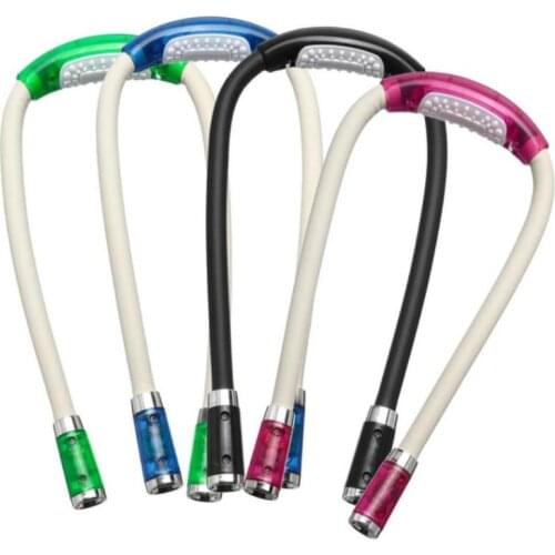 Flexible Neck Hug Book Light 4LED Reading Lamps Portable Flashlight Soft Silicone Night Lights Home Outdoor Camping Book Light