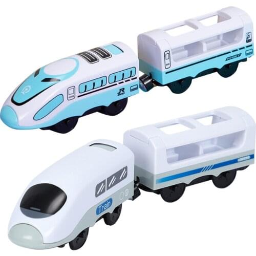 Magnetically Electric Train Toys Connected Electric Small Train Magnetic Rail Toy Compatible With Wooden Track For Kids Present