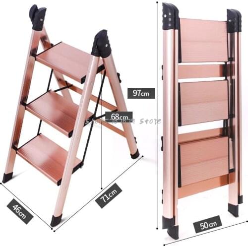 Multi Functional Family Flower Ladder Folding Indoor Aluminum Alloy Small Ladder Thickening Three Step Herringbone Storage
