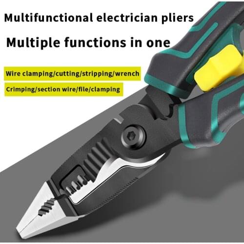 OUDISI Multifunctional Electrician Pliers Long Nose Pliers Wire Stripper Cable Cutter Terminal Crimping Hand Tools