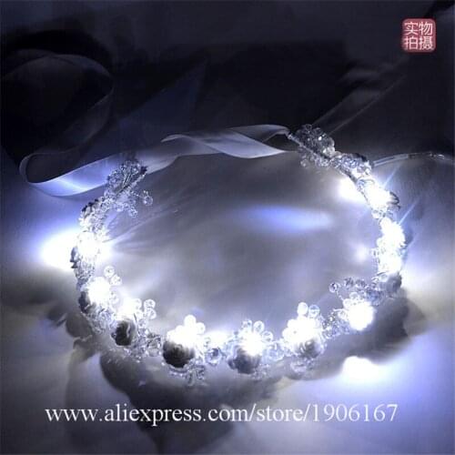 Newest LED Luminous Hair Band Led Light Wedding Anadem For Party Wedding Stage Show Valentines Day Present