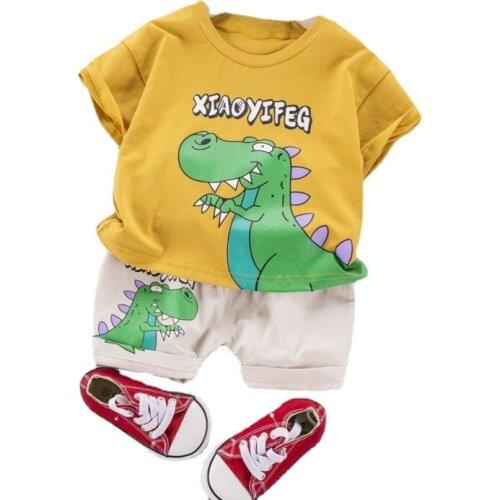 New Summer Baby Boys Clothes Cute Children Girls Fashion Cartoon T-Shirt Shorts 2Pcs/sets Toddler Sport Clothing Kids Tracksuits